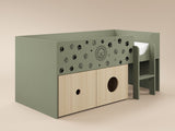 Flair Zaiden Mid Sleeper with Toy Box Green