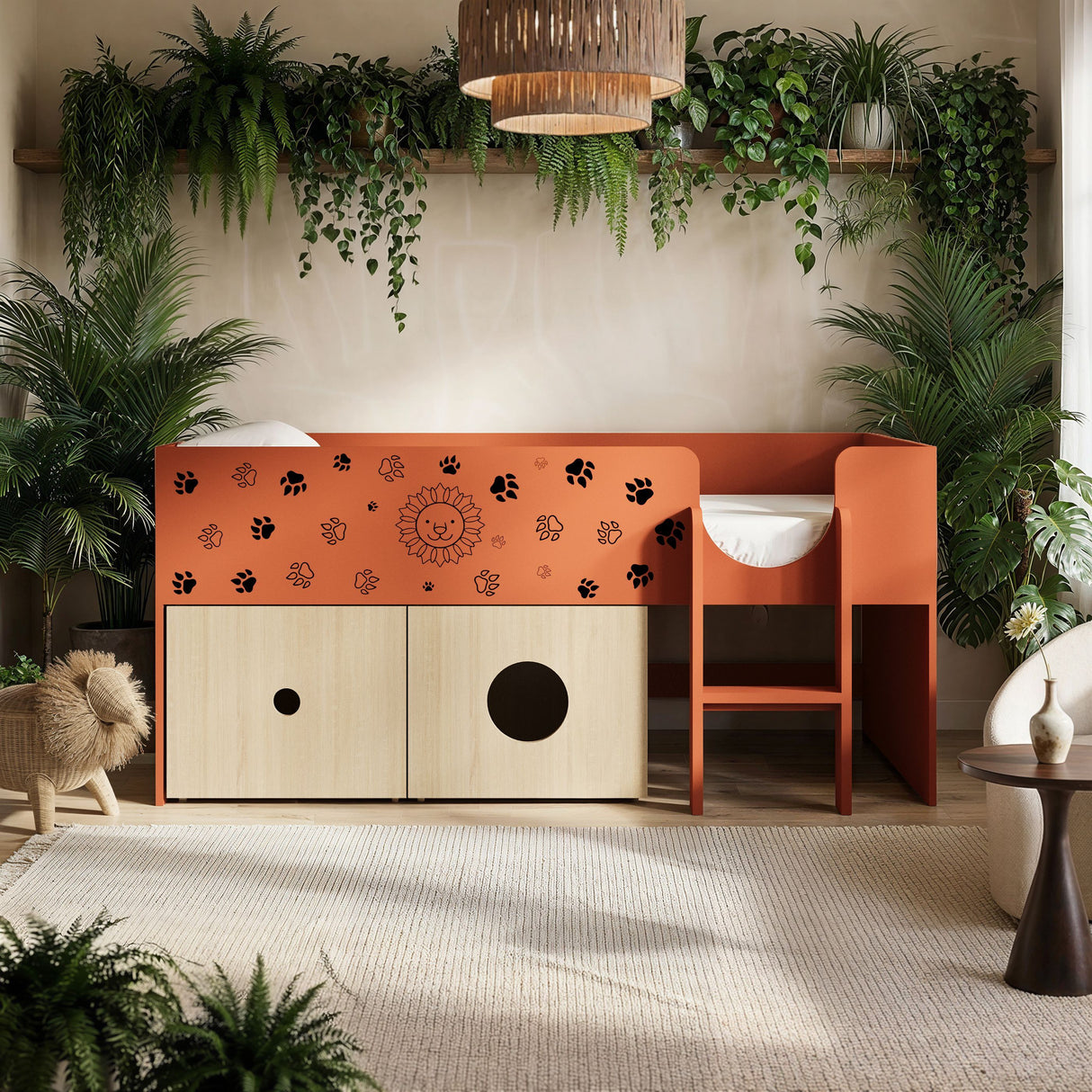 Flair Zaiden Mid Sleeper with Toy Box Orange
