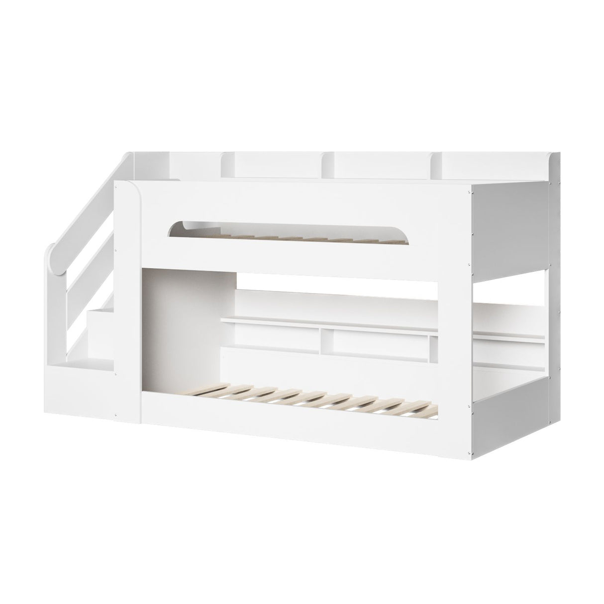 Flair Zeno Staircase Low Bunk with Storage White