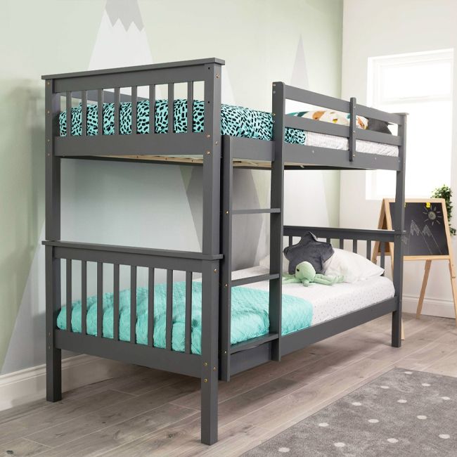 Flair Zoom Wooden Detachable Bunk Bed Grey